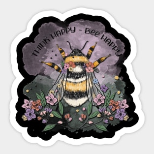 Think Happy Bee Happy Sticker